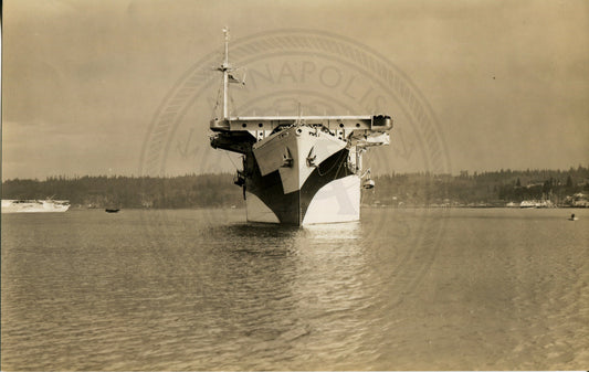 Official Navy Photo of WWII era USS Long Island (CVE-9) Aircraft Carrier