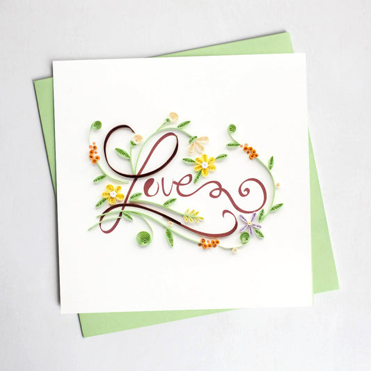 Quilling Card- Hand-Crafted Cards, Love