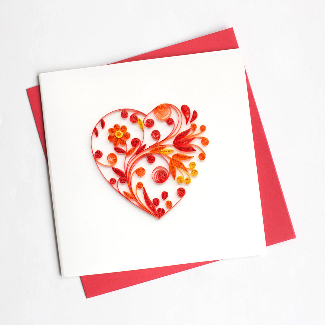 Quilling Card- Hand-Crafted Cards, Heart
