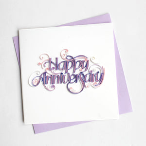 Quilling Card- Hand-Crafted Cards, Happy Anniversary