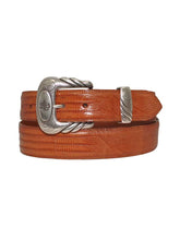 Load image into Gallery viewer, Lucchese Genuine Lizard Handcrafted in USA Western Belt W8051 Tan