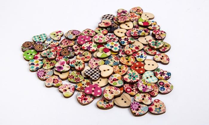 Heart Shaped Craft Buttons