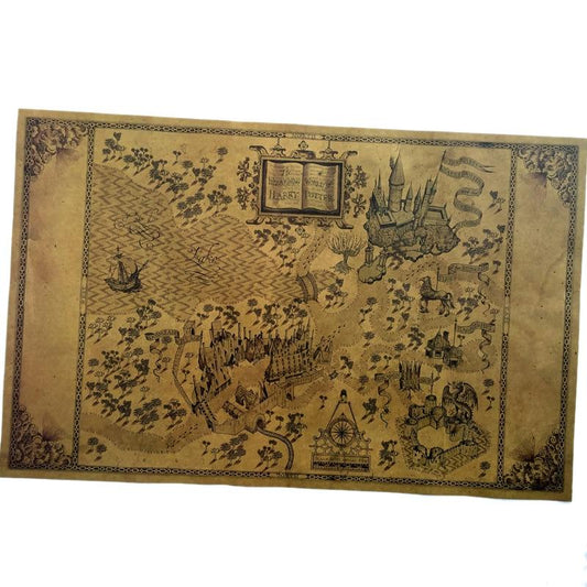 Map Of The Wizarding World Of Harry Potter Around The Big Paper Poster Movie 51*32.5cm Classic Poster Vintage Retro Paper Craft