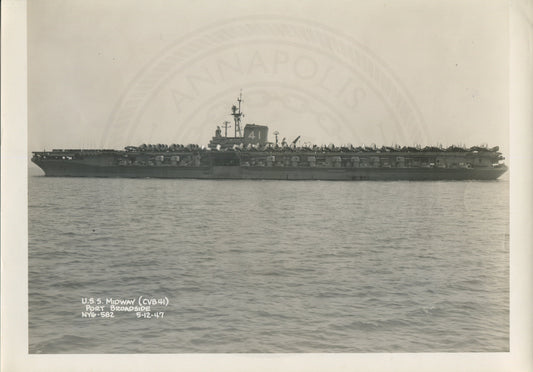 Official Navy Photo of WWII era USS Midway (CV-41) Aircraft Carrier