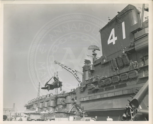 Official Navy Photo of WWII era USS Midway (CV-41) Aircraft Carrier