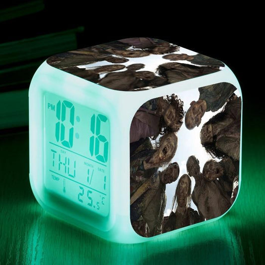 Minecraft spiderman The Walking Dead Alarm Clock Glowing LED 7 Color change Digital Alarm Clocks action figure toys for kid