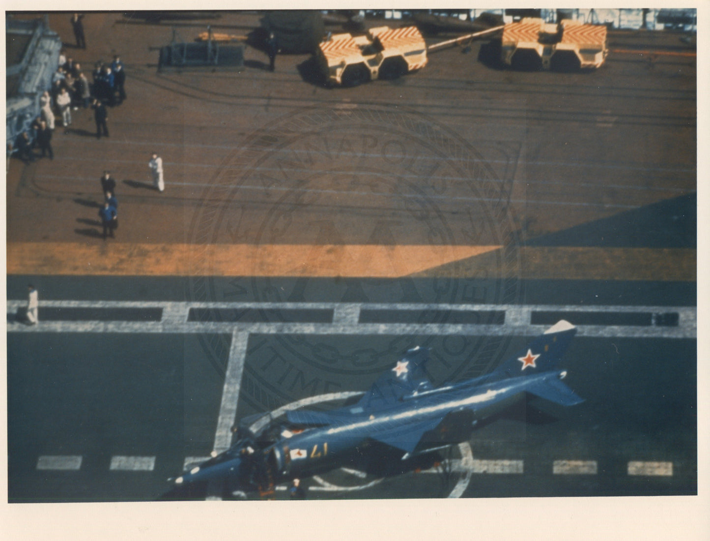 Official U.S. Navy photo of Soviet Kiev class aircraft carrier Minsk underway with aircraft on the deck.