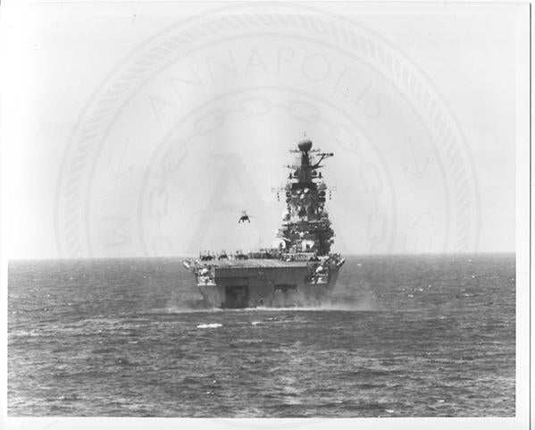 Official U.S. Navy photo of Soviet Kiev class aircraft carrier Minsk underway.