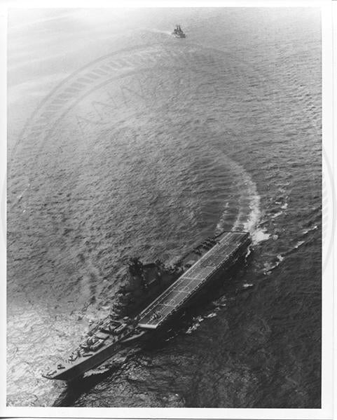 Official U.S. Navy photo of Soviet Kiev class aircraft carrier Minsk underway.