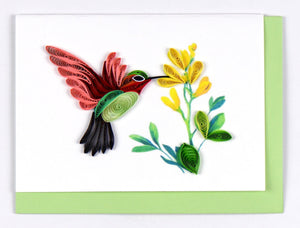 Quilling Card- Hand-Crafted Cards, Hummingbird
