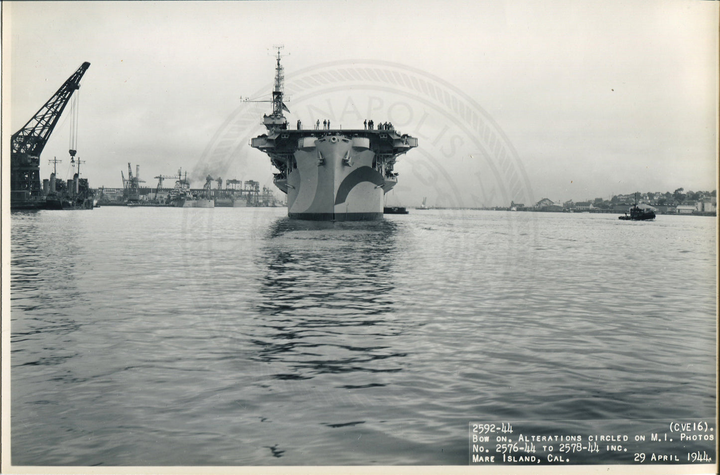 Official Navy Photo of WWII era USS Nassau (CVE-16) Aircraft Carrier