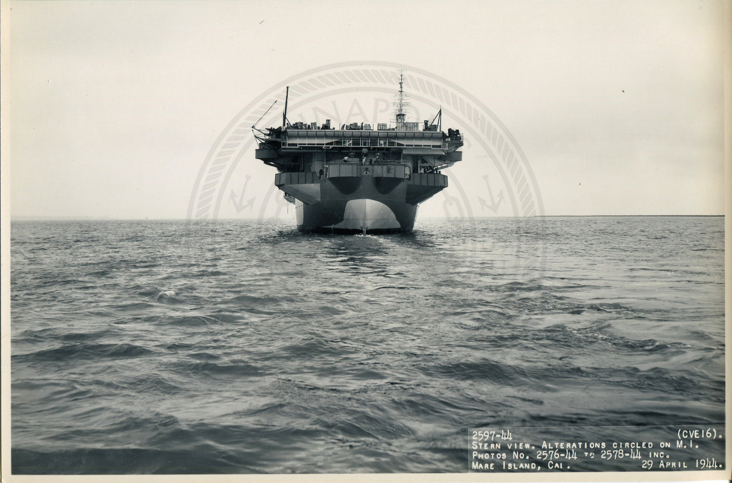 Official Navy Photo of WWII era USS Nassau (CVE-16) Aircraft Carrier