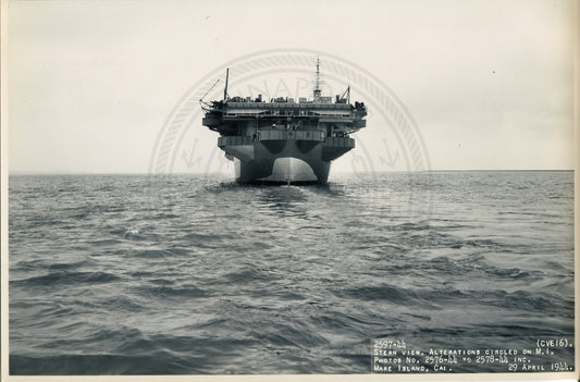 Official Navy Photo of WWII era USS Nassau (CVE-16) Aircraft Carrier