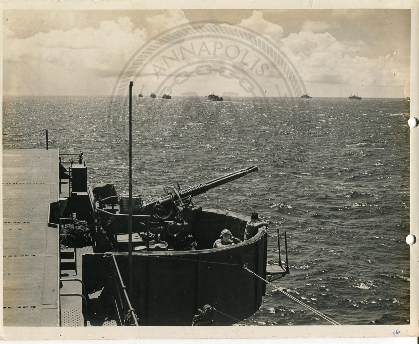 Official Navy Photo of WWII era USS Nassau (CVE-16) Aircraft Carrier