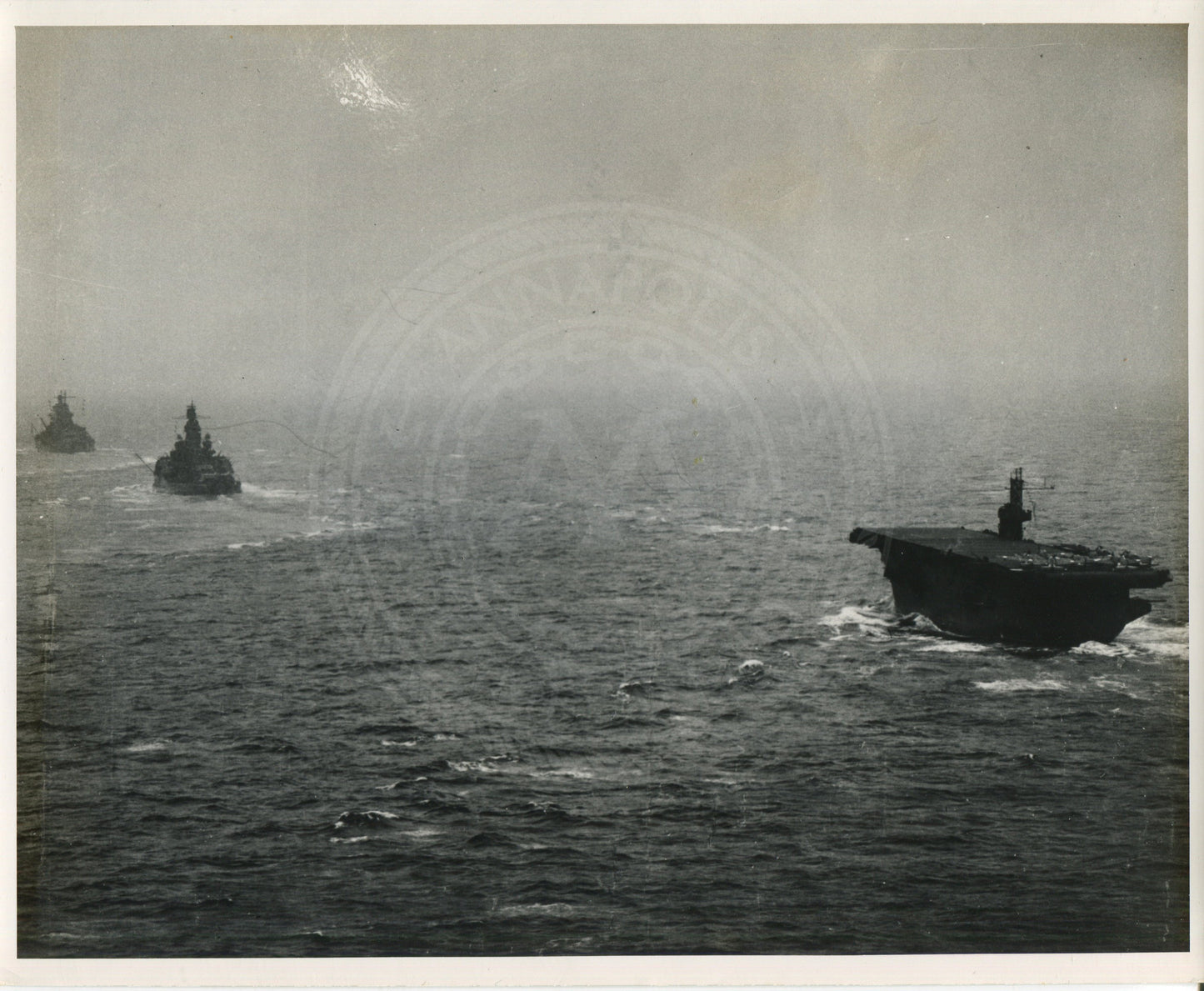 Official Navy Photo of WWII era USS Nassau (CVE-16) Aircraft Carrier