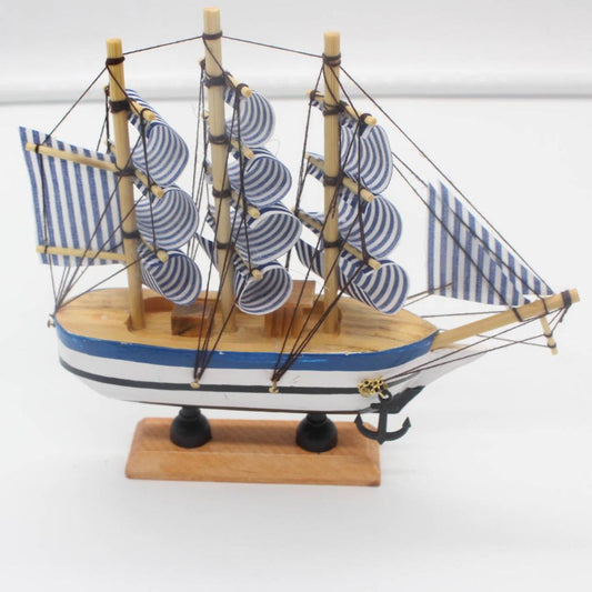 Nautical Wooden Sailing Boat Ship Wood Crafts Handmade Retro Ship Model Wood Decoration Sailboat Birthday Gift kids Home Decor