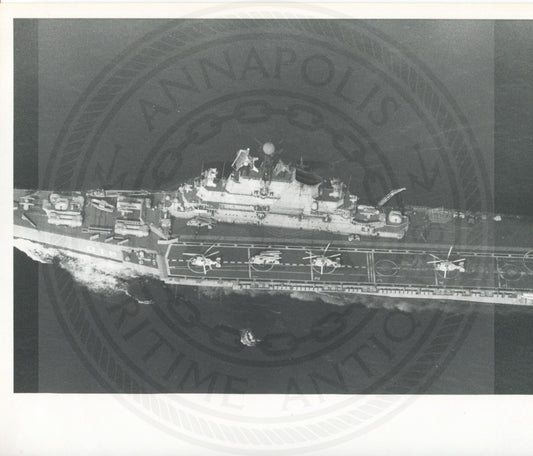 Official U.S. Navy photo of Soviet Kiev class aircraft carrier Novorossiysk underway.