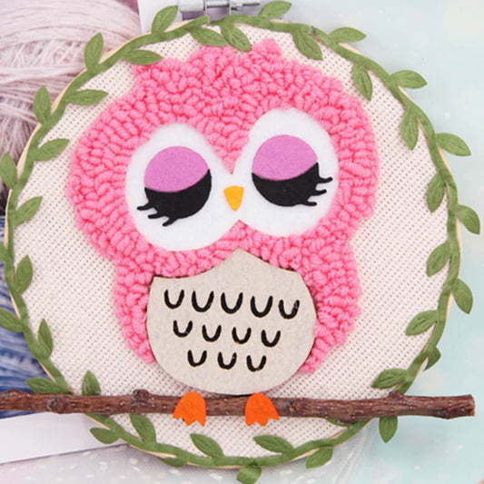 Owl DIY Rug Hooking Punch Needle Embroidery Hand Craft