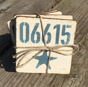 Handcrafted Rustic Wood Starfish Coaster Set of 4