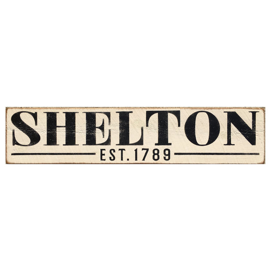 Handcrafted Barn Board Wood Sign - Shelton Est. 1789 - 44-in