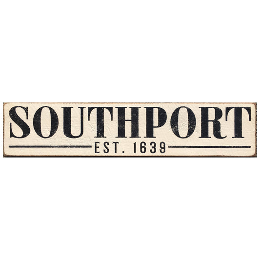 Handcrafted Barn Board Wood Sign - Southport Est. 1639 - 44-in