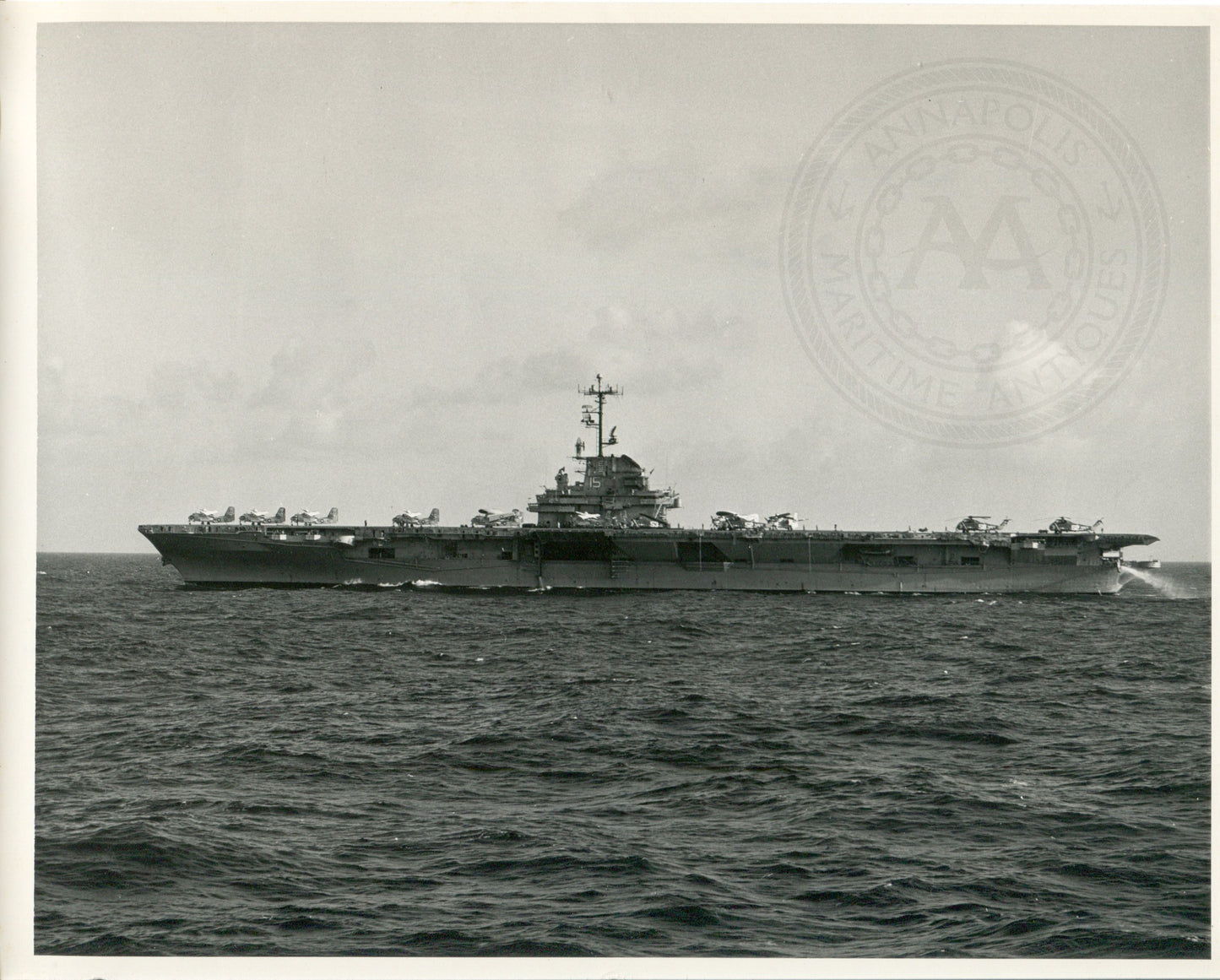 Official Navy Photo of WWII era USS Randolph (CV-15) Aircraft Carrier