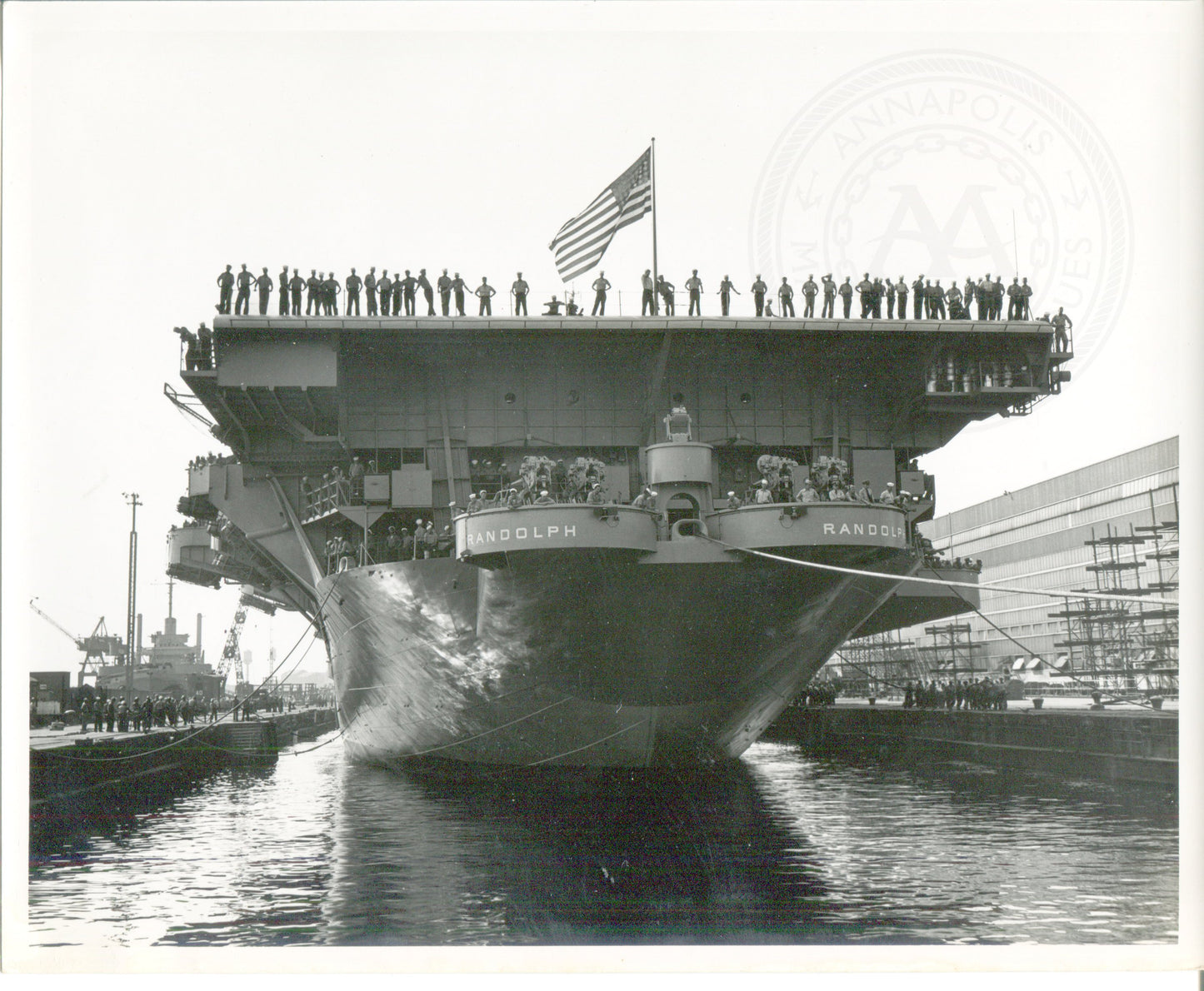 Official Navy Photo of WWII era USS Randolph (CV-15) Aircraft Carrier