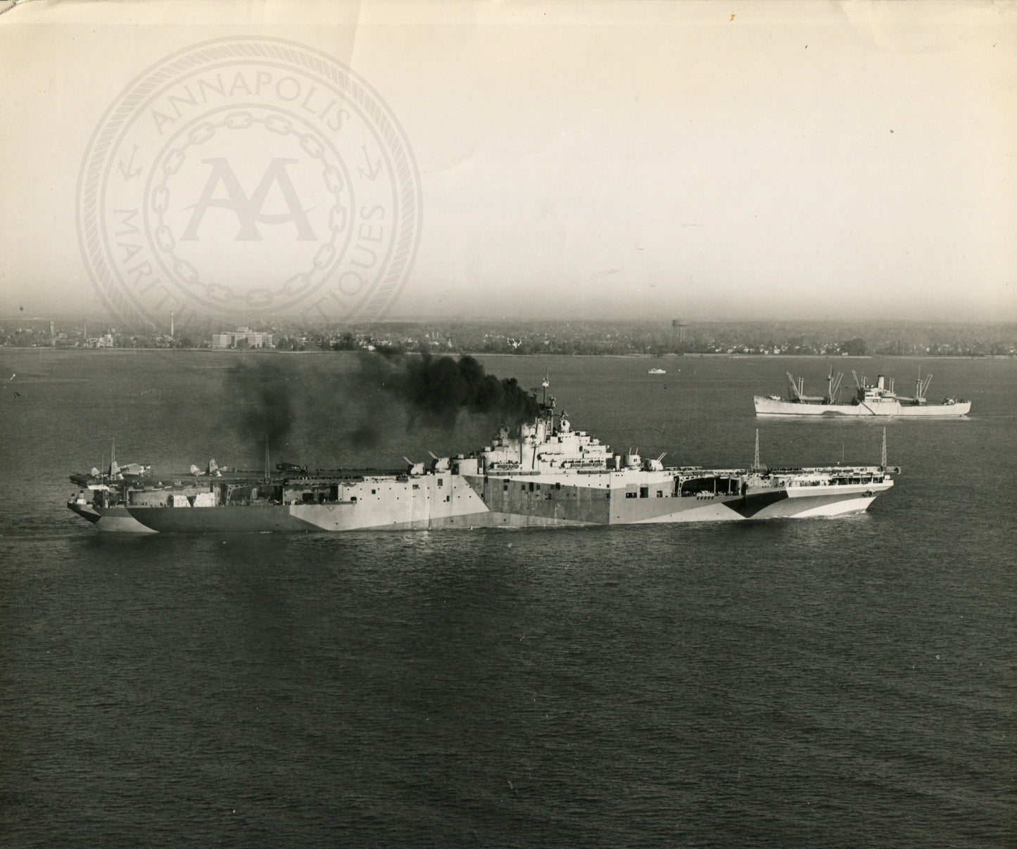 Official Navy Photo of WWII era USS Randolph (CV-15) Aircraft Carrier