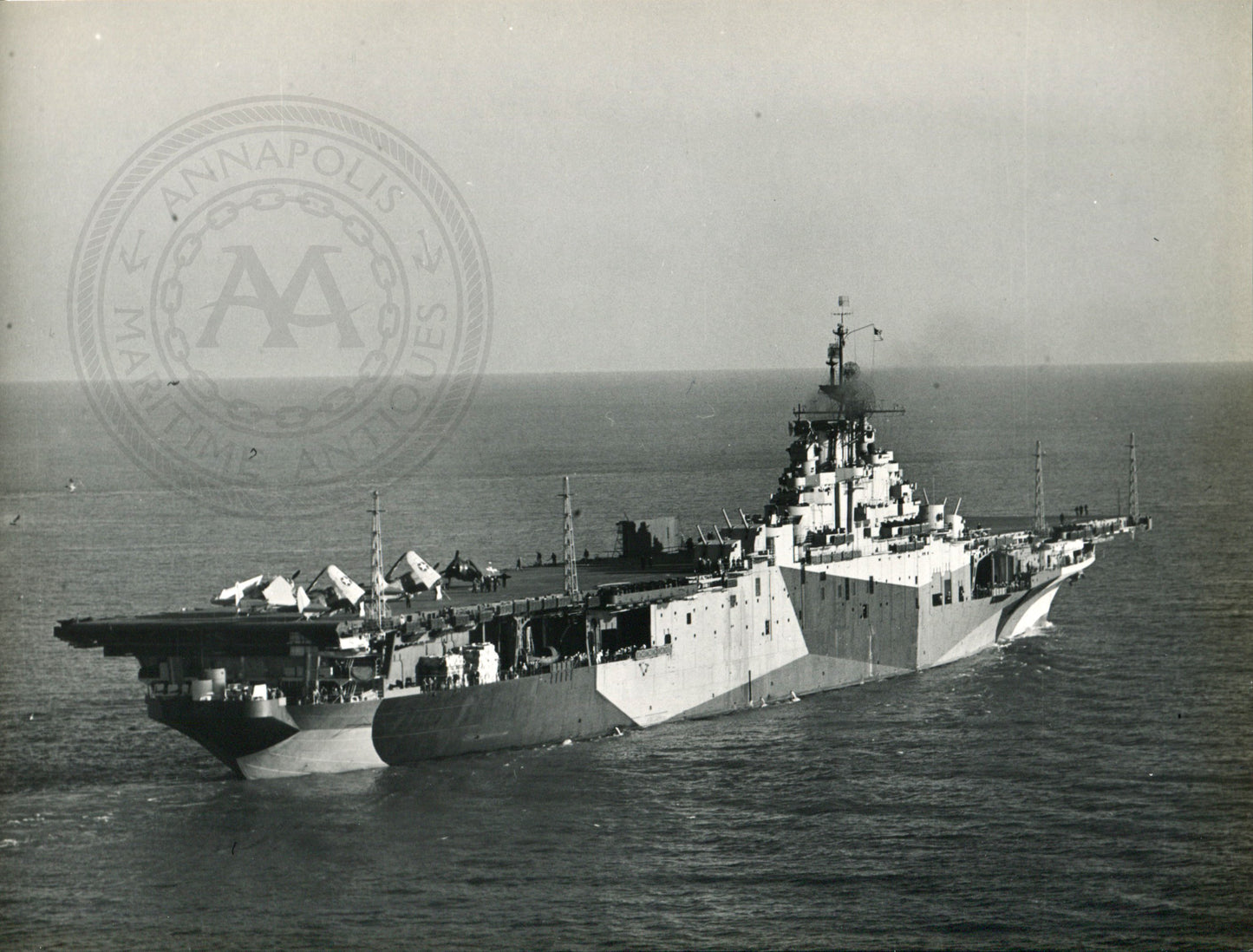 Official Navy Photo of WWII era USS Randolph (CV-15) Aircraft Carrier