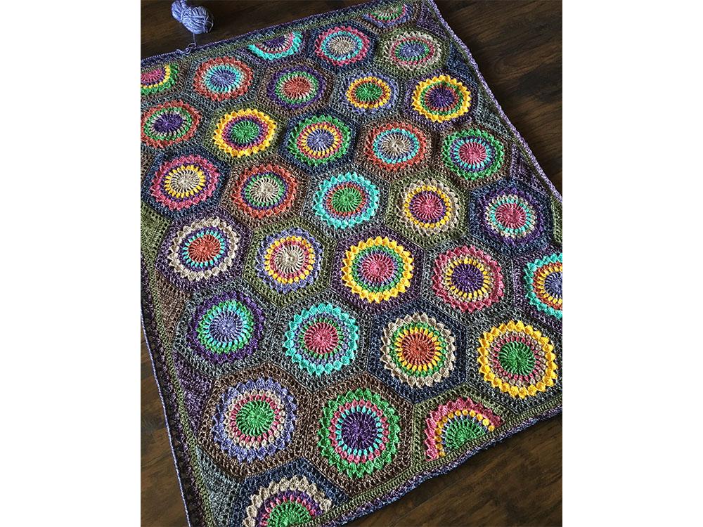 Hexagon Burst Blanket by Cypress Textiles in Scheepjes Colour Crafter Velvet