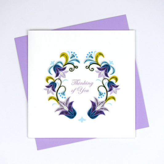 Quilling Card- Hand-Crafted Cards, Thinking Of U