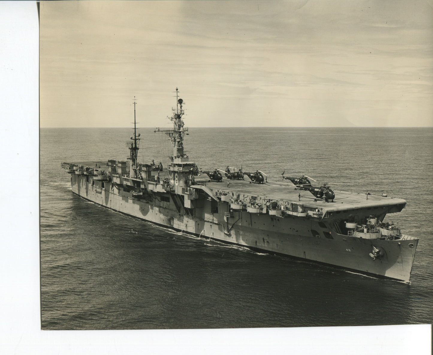 Official Navy Photo of WWII era USS Saipan  (CVL-48) Aircraft Carrier