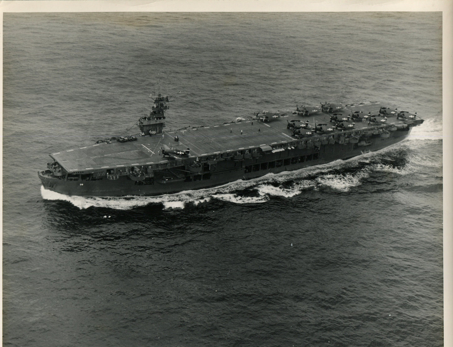 Official Navy Photo of WWII era USS Sangamon (CVE-26) Aircraft Carrier