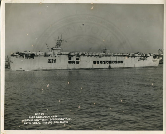 Official Navy Photo of WWII era USS Santee (CVE-29) Aircraft Carrier