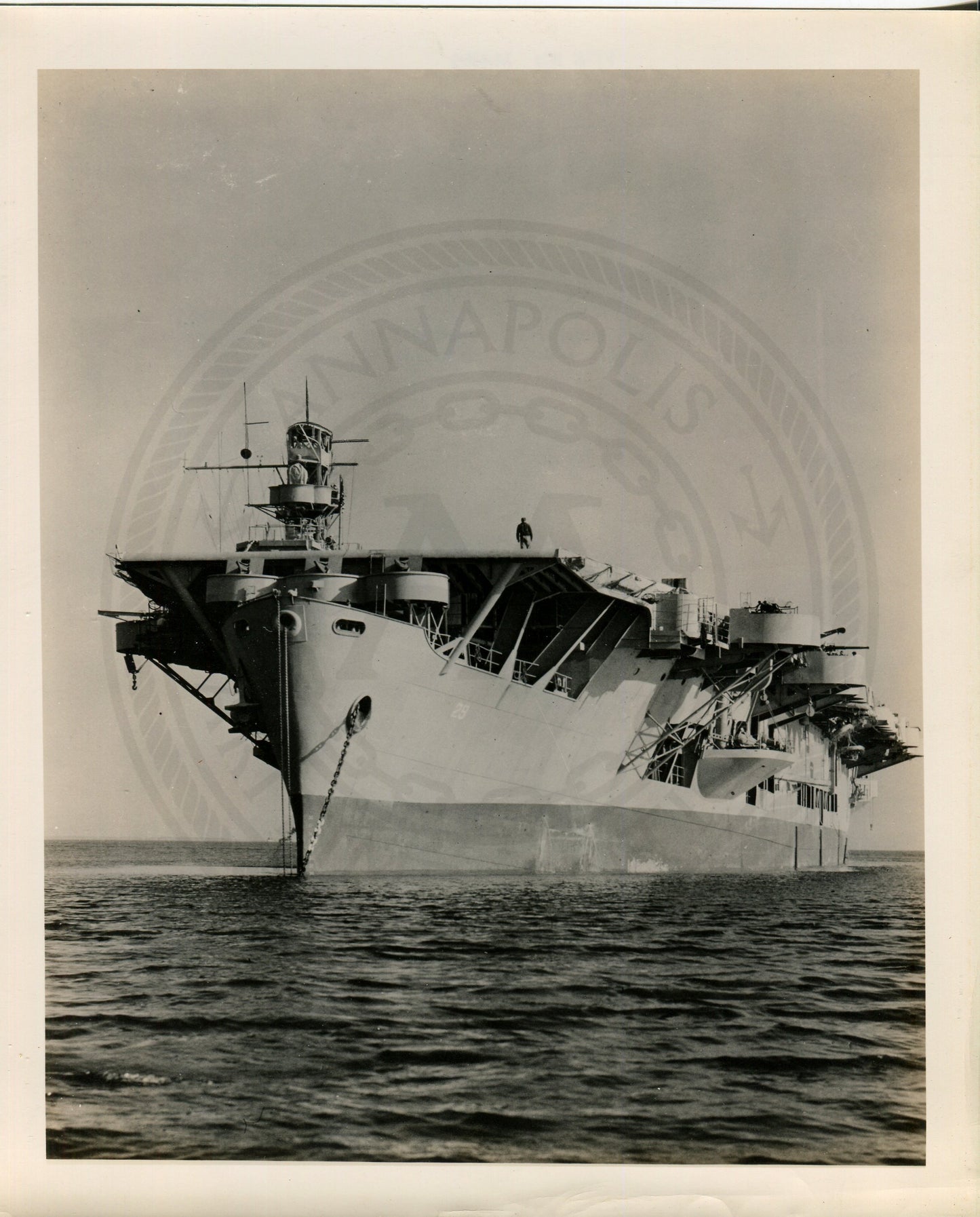 Official Navy Photo of WWII era USS Santee (CVE-29) Aircraft Carrier