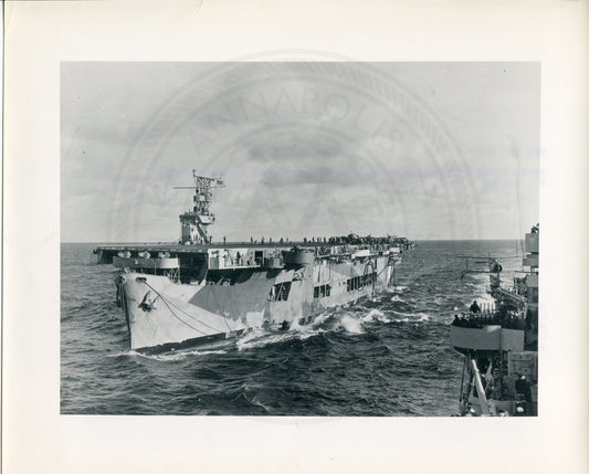Official Navy Photo of WWII era USS Santee (CVE-29) Aircraft Carrier