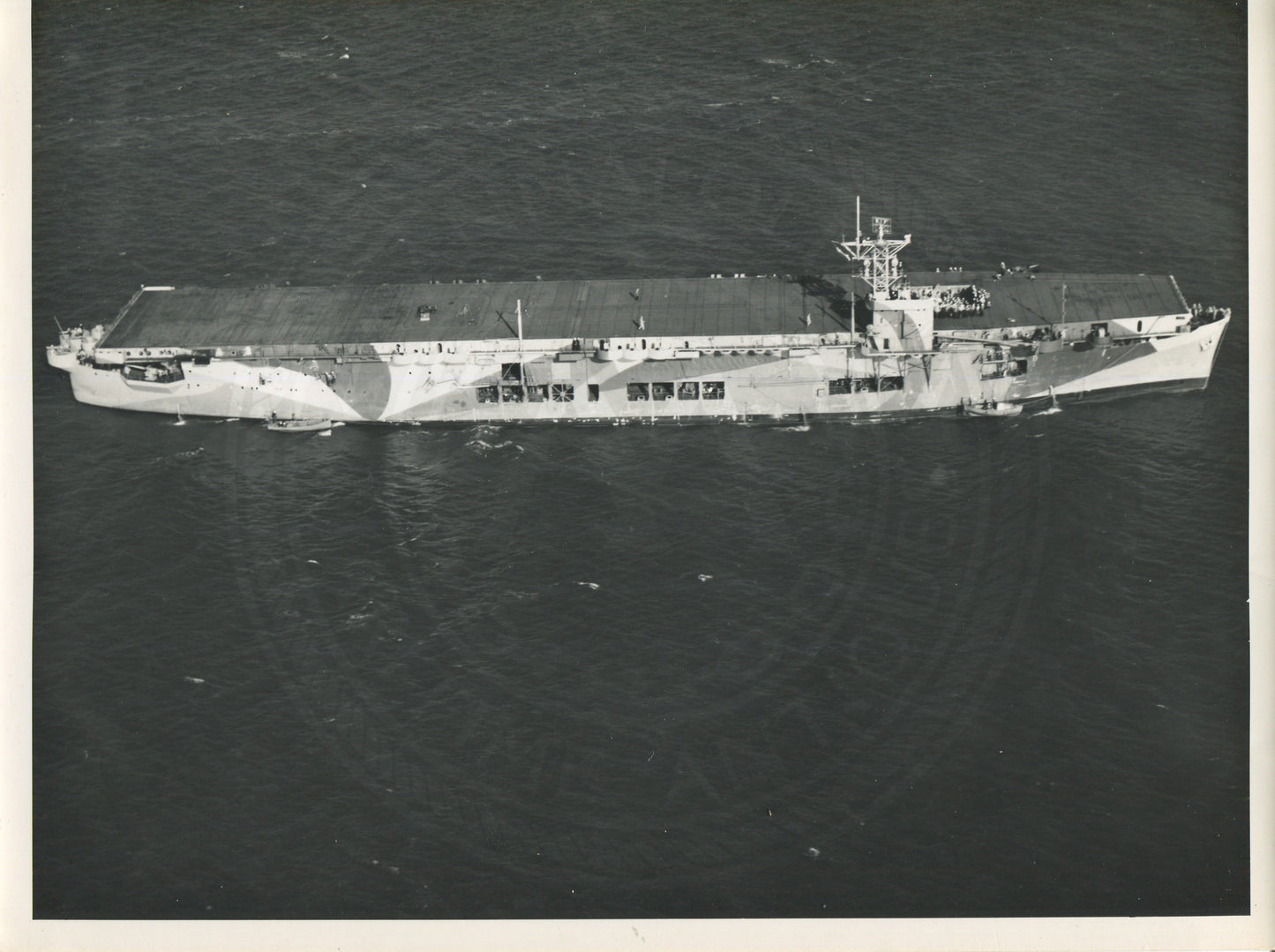 Official Navy Photo of WWII era USS Santee (CVE-29) Aircraft Carrier