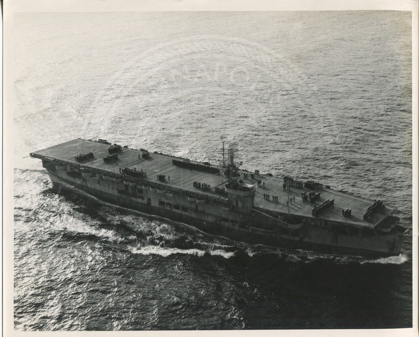 Official Navy Photo of WWII era USS Santee (CVE-29) Aircraft Carrier