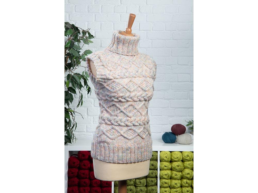 Ladies Side Cabled Tank Top by Sarah Murray in Stylecraft Special Aran with Wool