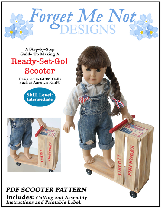 Ready, Set, Go! Scooter 18" Doll Crafting Pattern