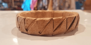 Handcrafted Large Triangle Box Weave Lauhala Bracelet