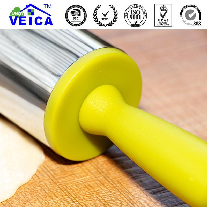 Stainless steel Non-stick Dough Stick Glide Rolling Pin Decorating Modelling Tool Fondant Cake Sugarcraft Baking Cooking Tools