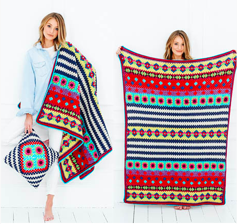 Stylecraft Boho Blanket & Cushion Pattern 9528