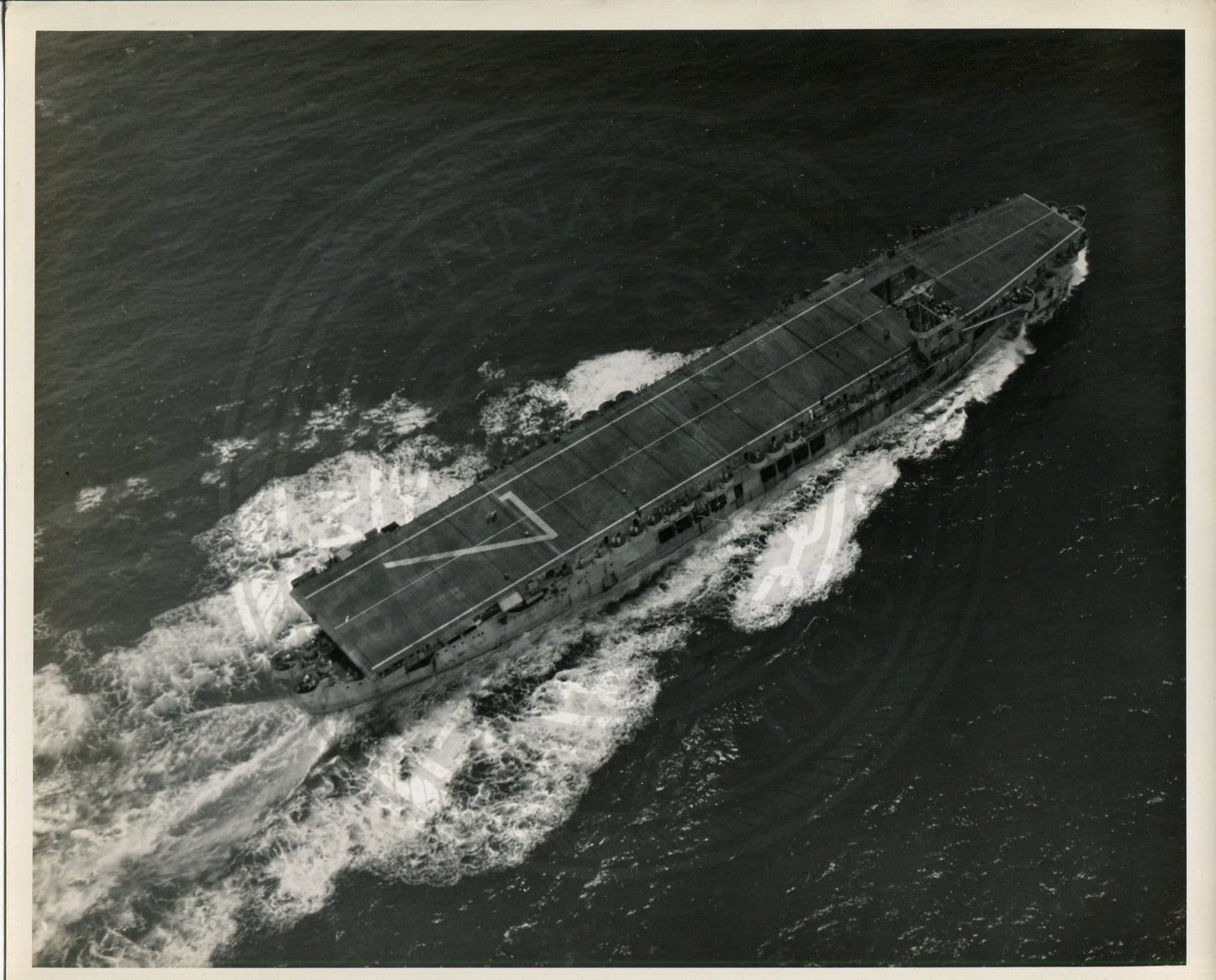 Official Navy Photo of WWII era USS Suwanee (CVE-27) Aircraft Carrier