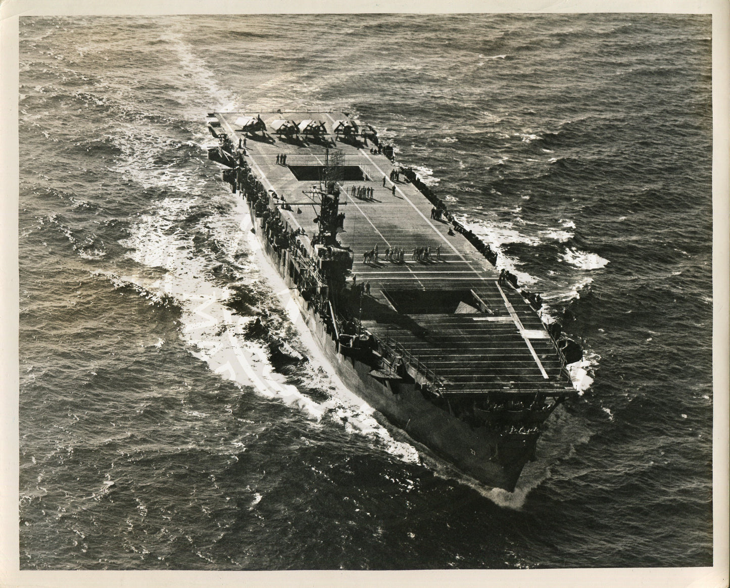 Official Navy Photo of WWII era USS Suwanee (CVE-27) Aircraft Carrier