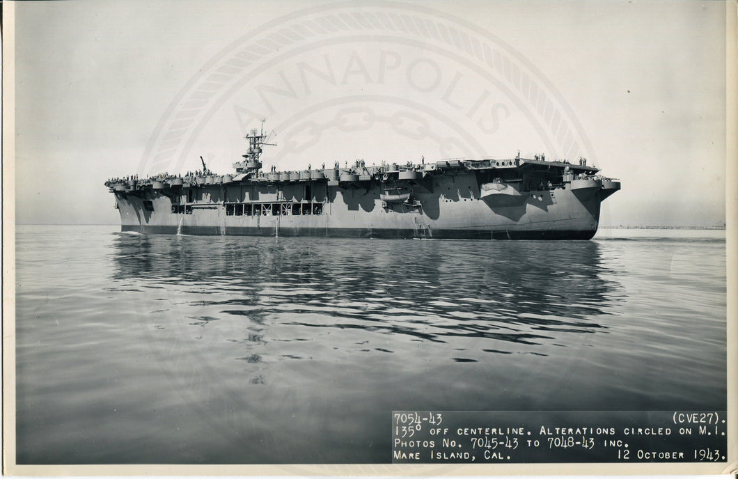 Official Navy Photo of WWII era USS Suwanee (CVE-27) Aircraft Carrier