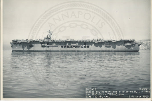Official Navy Photo of WWII era USS Suwanee (CVE-27) Aircraft Carrier