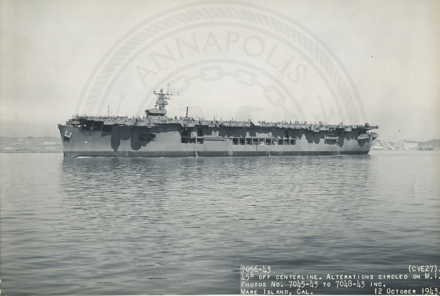 Official Navy Photo of WWII era USS Suwanee (CVE-27) Aircraft Carrier