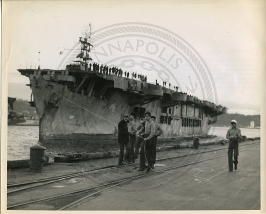 Official Navy Photo of WWII era USS Suwanee (CVE-27) Aircraft Carrier