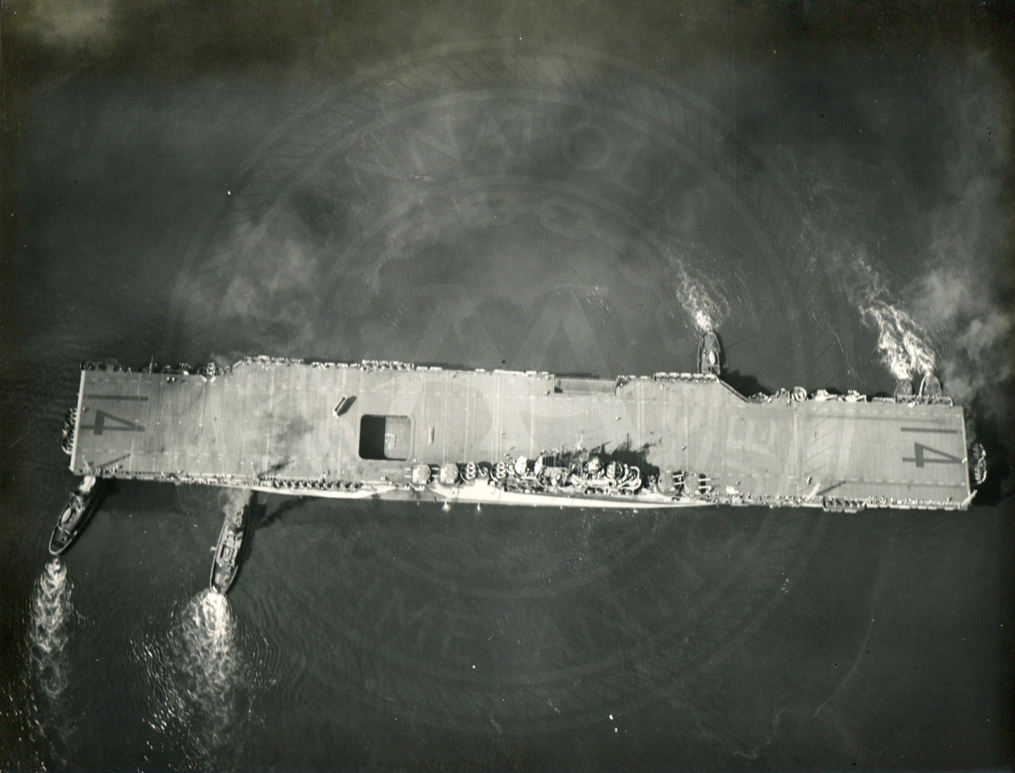 Official Navy Photo of WWII era USS Ticonderoga (CV-14) Aircraft Carrier